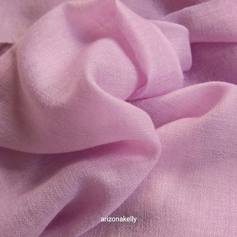 Lavender Cashmere Scarf Lightweight Diamond Weave